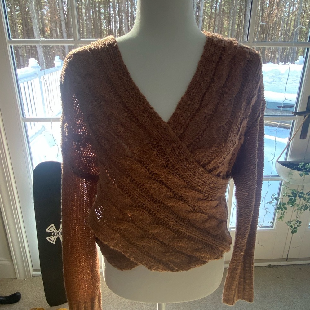 medium crossover knit sweater